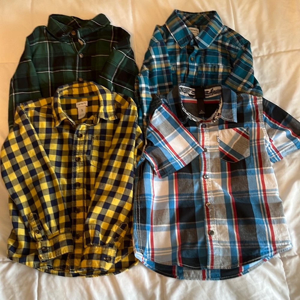 Four button up shirts